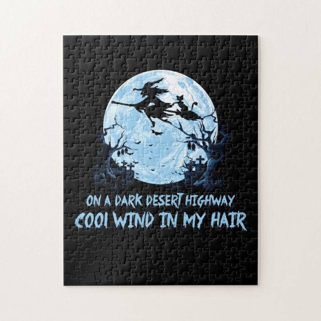 Puzzle Sorcière Chambres Sur Une Route Du Désert Sombre (Vertical)