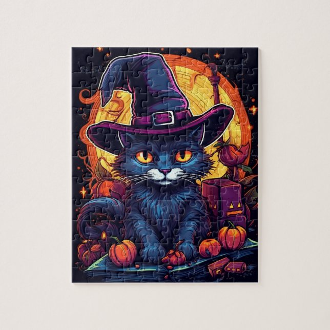 Puzzle Sorcière de chat (Vertical)