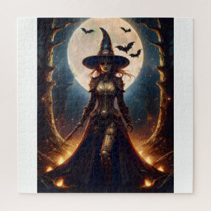 Puzzle Sorcière de la forêt Steampunk Halloween