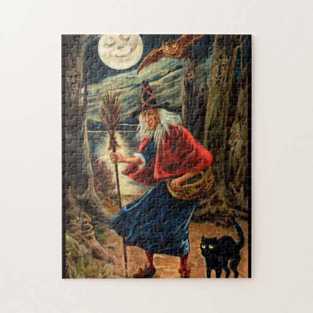 Puzzle Sorcière la nuit Halloween (Vertical)