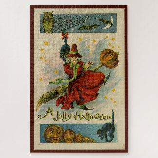 Puzzle Sorcière vintage d'Halloween