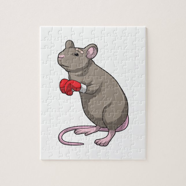 Puzzle Souris à Boxing avec gants de Boxing (Vertical)