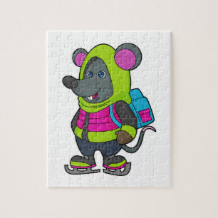 Puzzle Souris au patinage sur glace avec patins sur glace