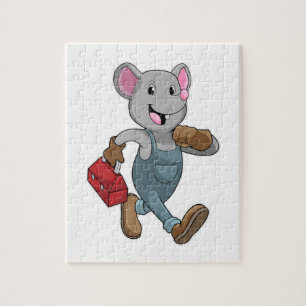 Puzzle Souris comme homme de main avec Boîte à outils
