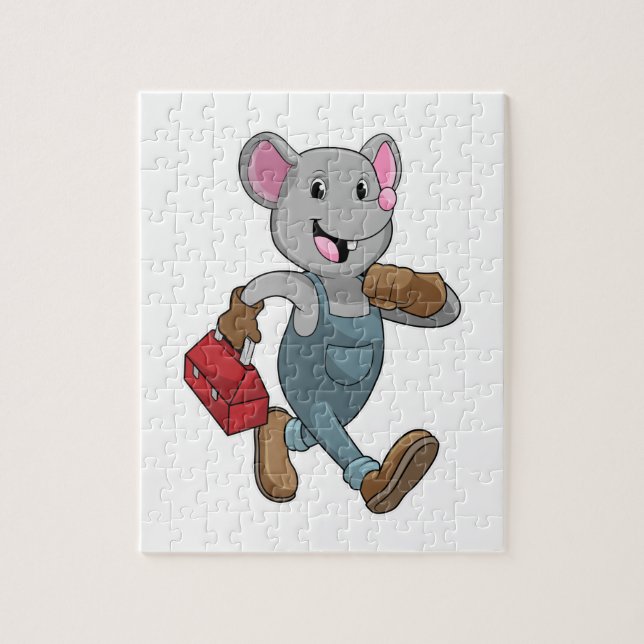 Puzzle Souris comme homme de main avec Boîte à outils (Vertical)