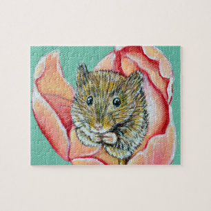 Puzzle Souris dans une peinture de tulipe