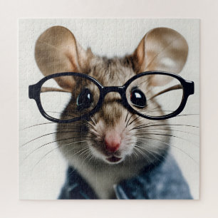 Puzzle Souris de champ Portant des lunettes