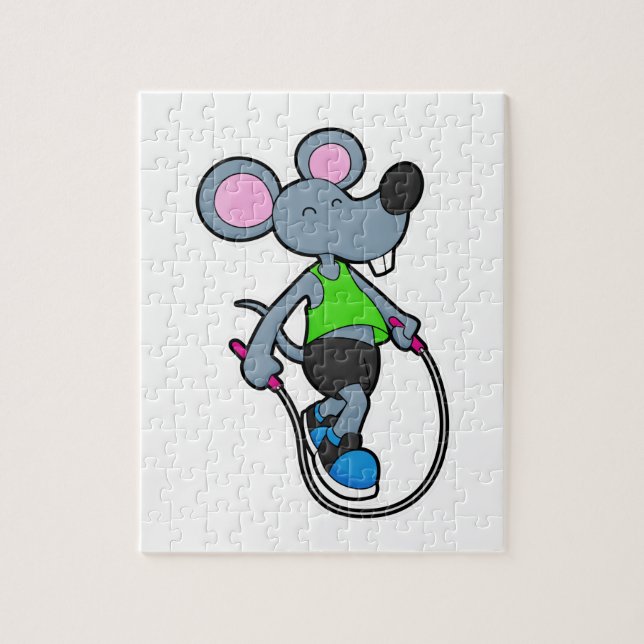 Puzzle Souris en forme avec corde (Vertical)