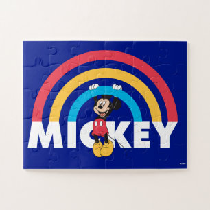 Puzzle Souris Mickey Accrochée Sur Un Arc En Ciel