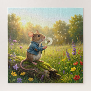 Puzzle Souris soufflant sur des semis de pissenlit