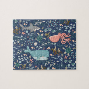 Puzzle Sous la mer Aquarelle Océan Animaux Art