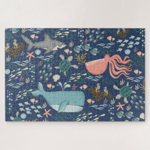 Puzzle Sous la mer Aquarelle Océan Animaux Art