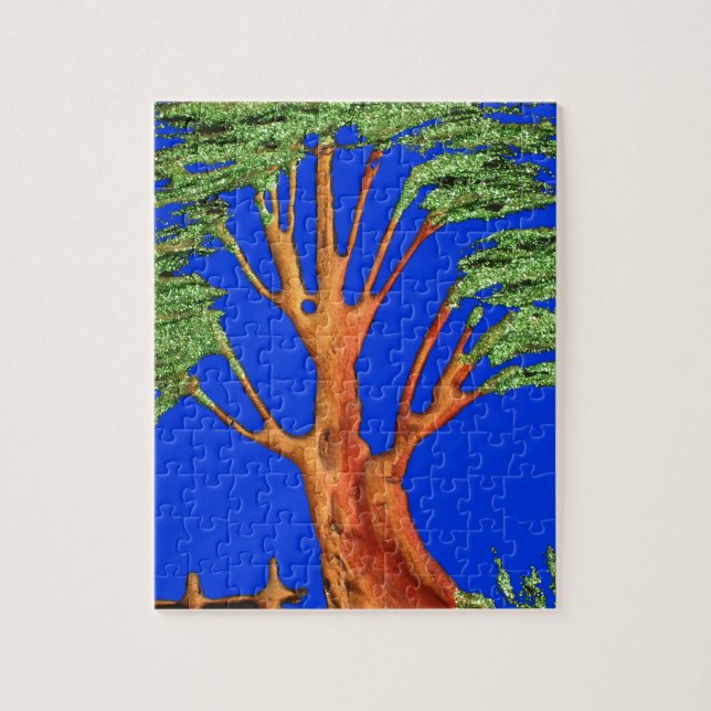 Puzzle Sous le ciel bleu : La collection d'arbres Acacia (Vertical)