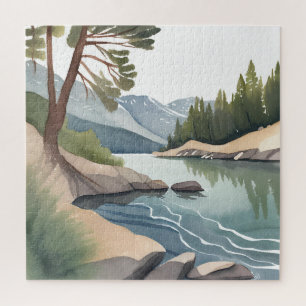 Puzzle South Lake Tahoe Paysage à l'aquarelle