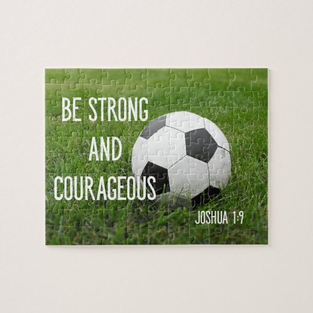 Puzzle Soyez fort et courageux Sport de balle de football (Horizontal)