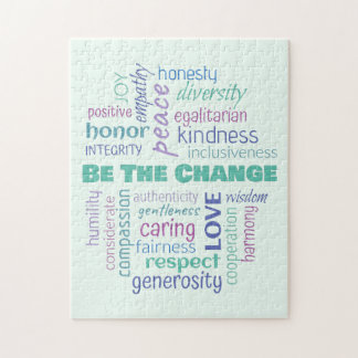 Puzzle Soyez le nuage de mots positif Change