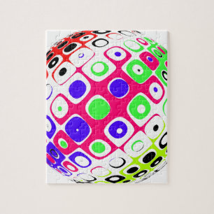 Puzzle sphère de couleur avec points de couleur