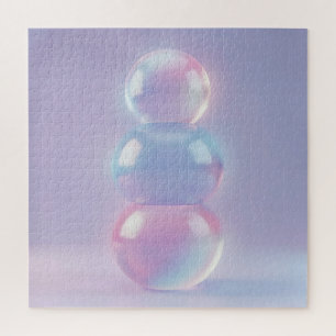 Puzzle Sphères empilées pastel iridescent rêveur