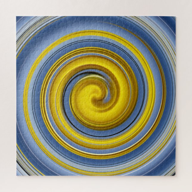 Puzzle spirale jaune et bleue (Vertical)