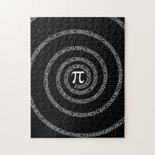 Puzzle Spirale pour pi sur le noir solide (Vertical)