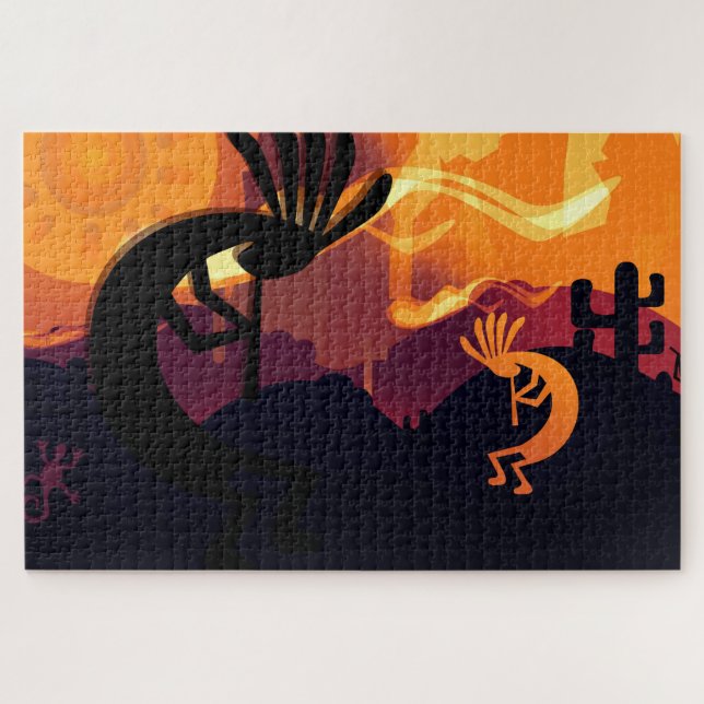 Puzzle Spirit of Kokopelli Desert paysage Sunset 4 (Horizontal)