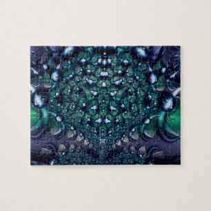 Puzzle Splatter Violet et vert Fractage Art