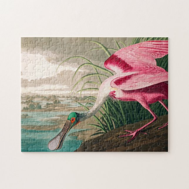 Puzzle Spoonbill sur le roseate par John James Audubon (Horizontal)