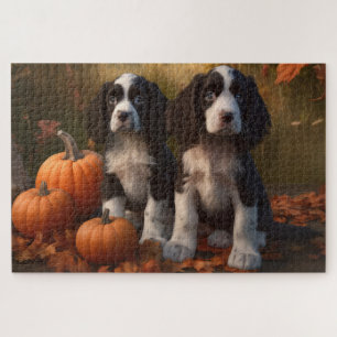 Puzzle Springer Spaniel chiot Automne Délice Citrouille 