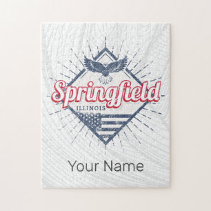 Puzzle Springfield City Illinois États-Unis Retro USA