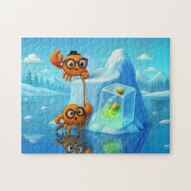 Puzzle Spy Crabs Climbing Iceberg For Secret Message (Horizontal)