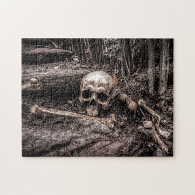 Puzzle Squelette d'horreur déplaisante dans les tons Sepi (Horizontal)