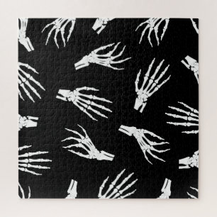 Puzzle Squelette main : motif des os d'Halloween.