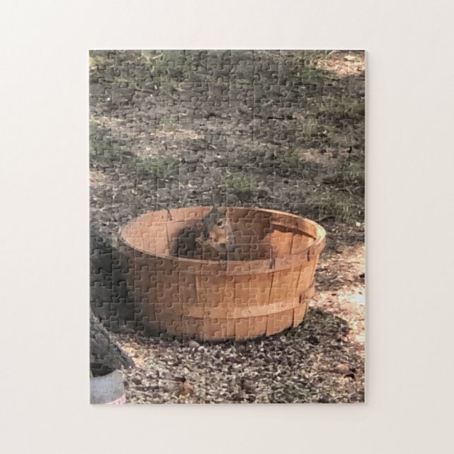 Puzzle Squirrel in a basket (Vertical)