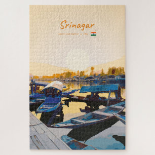 Puzzle Srinagar, Inde - Bateaux Shikara du lac Dal