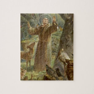 Puzzle St Francis d'Assisi a entouré par des animaux