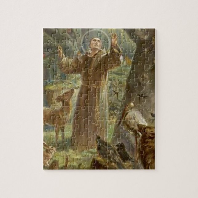 Puzzle St Francis d'Assisi a entouré par des animaux (Vertical)