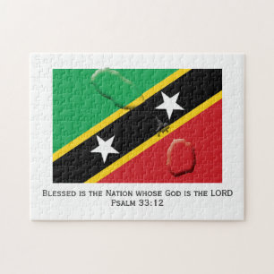 Puzzle ST KITTS NEVIS   Blessed Nation   DRAPEAU KITTIEN