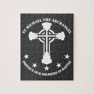 Puzzle St Michael Arkhangel - pochoir blanc