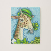 St. Patrick's Day IRLANDAIS GIRAFFE & SHAMROCK PUZ
