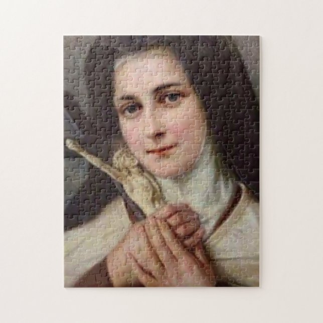 Puzzle St Therese peu de fleur avec le crucifix (Vertical)