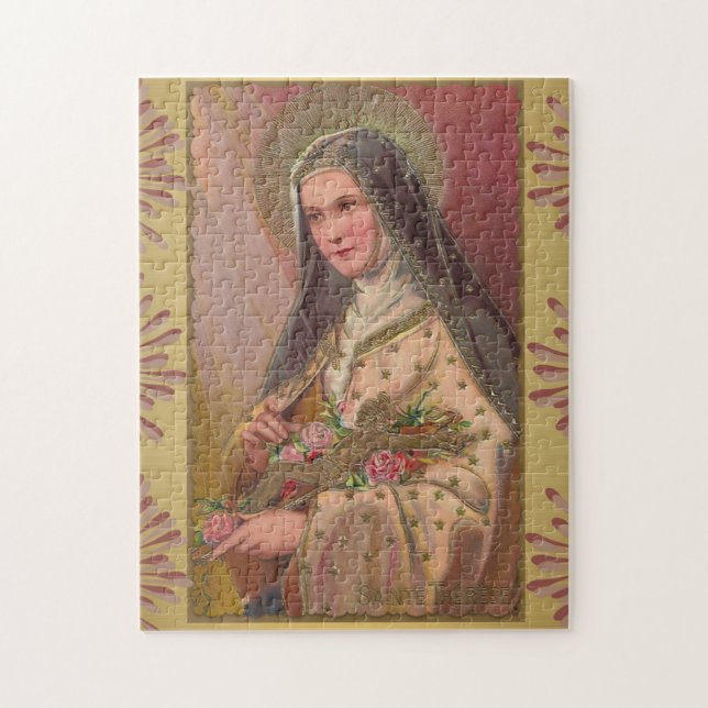 Puzzle St Therese peu de frontière de roses de crucifix (Vertical)