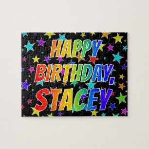 Puzzle "STACEY" Prénom, Amusant "HEUREUX ANNIVERSAIRE"