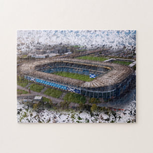 Puzzle Stade de rugby d'Édimbourg avec drapeau de l'Écoss