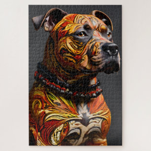Puzzle Staffordshire Bull Terrier en guerrier Attire