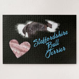Puzzle Staffordshire Bull Terrier Yeux couleur solide