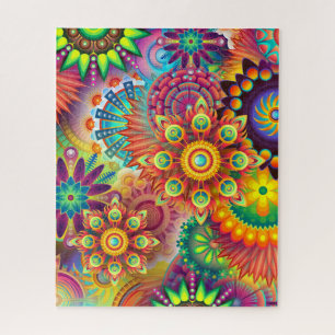 Puzzle Starburst Psychédélique Abstraite Mandalas