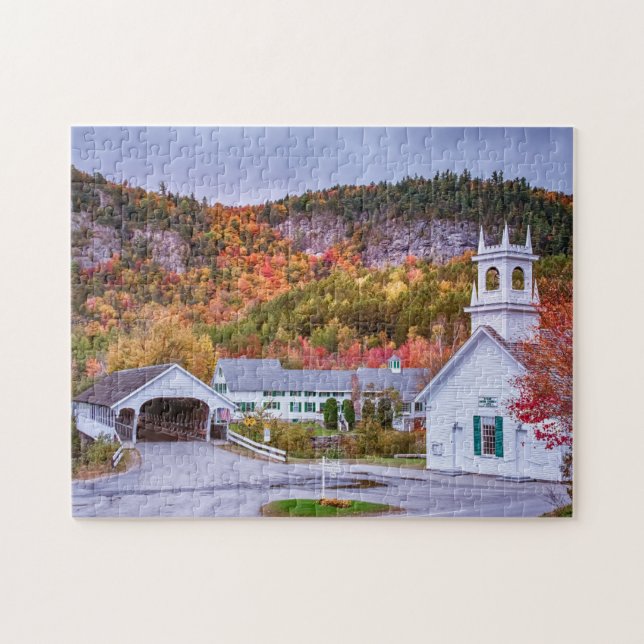 Puzzle Stark New Hampshire pont couvert et chute de l'égl (Horizontal)