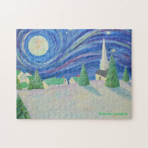 Puzzle Starry Night Village Par Brendan Loughlin
