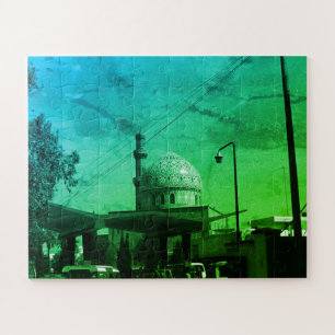 Puzzle Station-service vintage Irak Bagdad près d'une mos