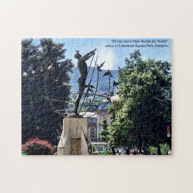 Puzzle Statue dans le Parc de Sarajevo en Bosnie (Horizontal)